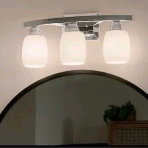 Allen and Roth 3 Light Vanity Bar Chrome finish 21” 
Etched Glass.